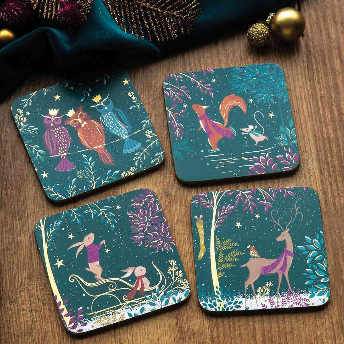 Sara Miller London - Woodland Tales Coasters - Set of 4