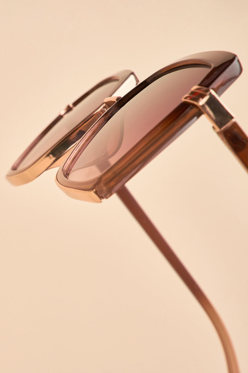 Powder Angelina Sunglasses -Mahogany
