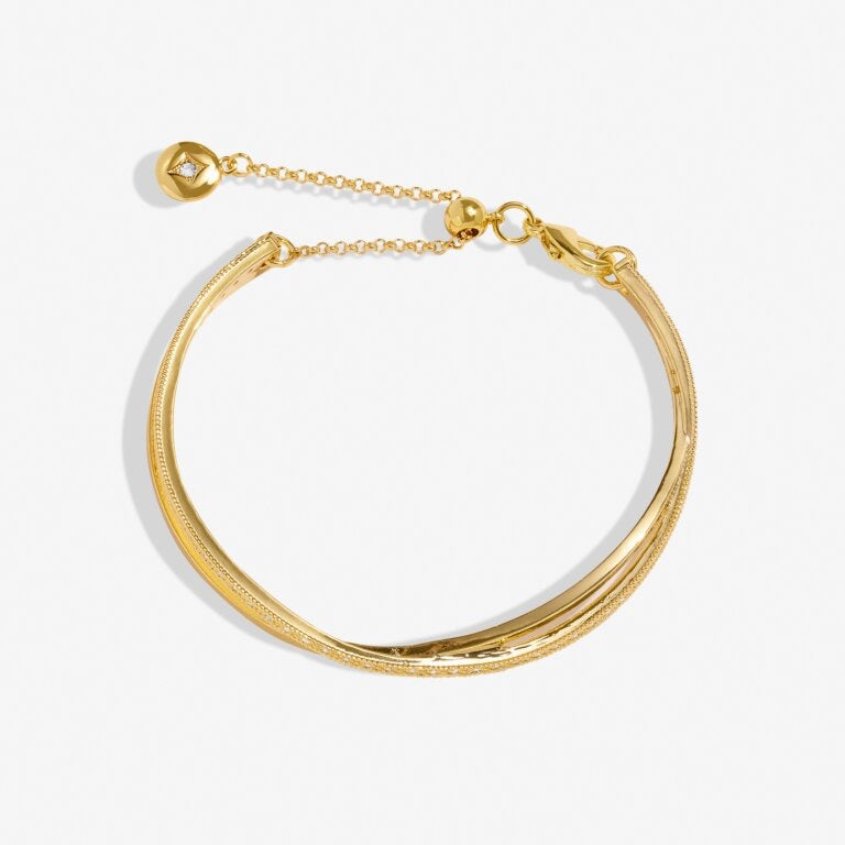 Joma Jewellery Bracelet Bar - Gold Crossover Pave Crystal Bracelet - Gold