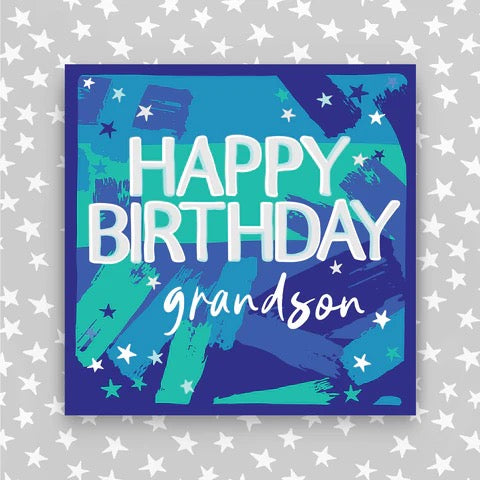 Molly Mae Happy Birthday Grandson Blue Card