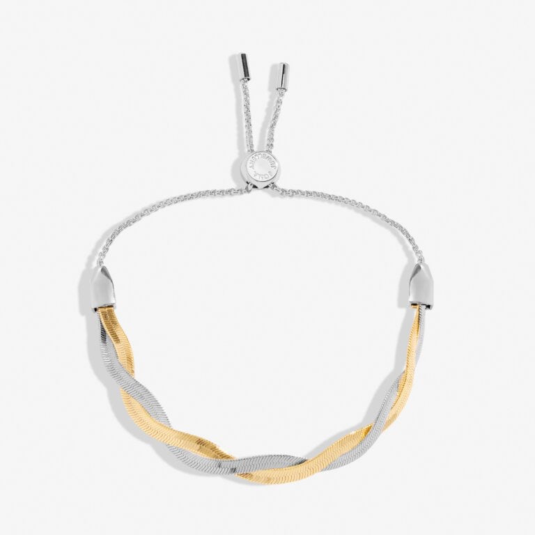 Joma Jewellery Bracelet Bar -Twisted Snake `Chain Slider Bracelet - Gold/Silver