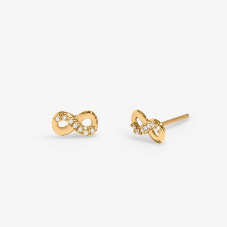 Joma Jewellery Lumia Infinity Pave Stud Earrings - Gold