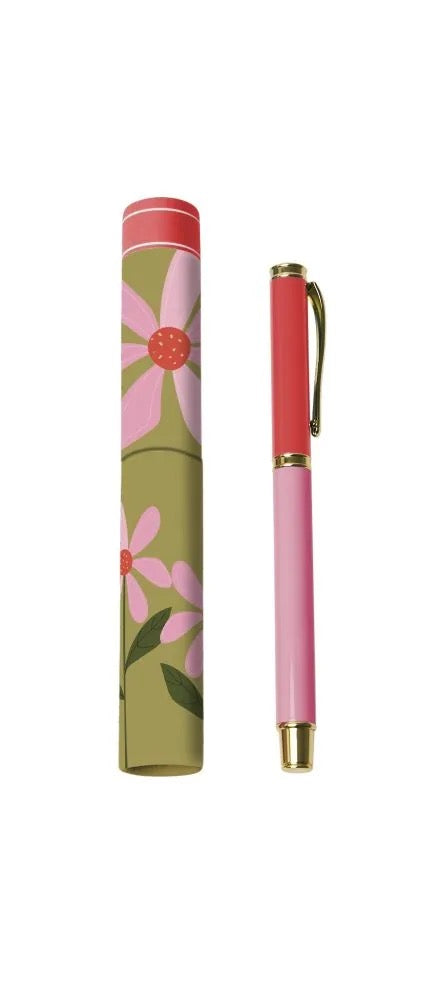 Belly Button Olive Single Boxed Two-Tone Pink Ballpoint Pen