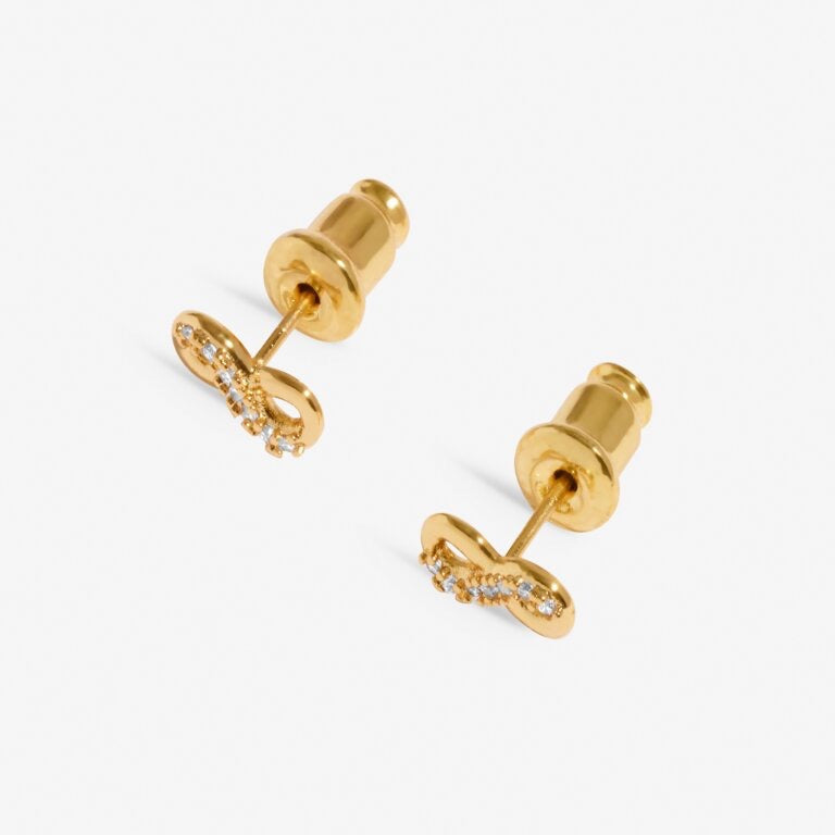 Joma Jewellery Lumia Infinity Pave Stud Earrings - Gold