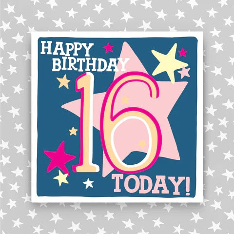 Molly Mae Happy 16th Birthday Navy/Pink Card