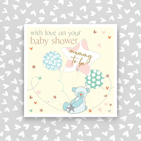 Molly Mae Baby Shower Mummy to Be Teddy & Balloons Small Card