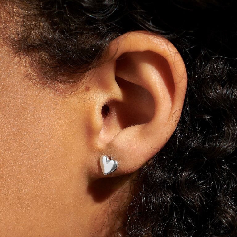 Joma Jewellery Mini Charms - Heart Stud Earrings - Silver