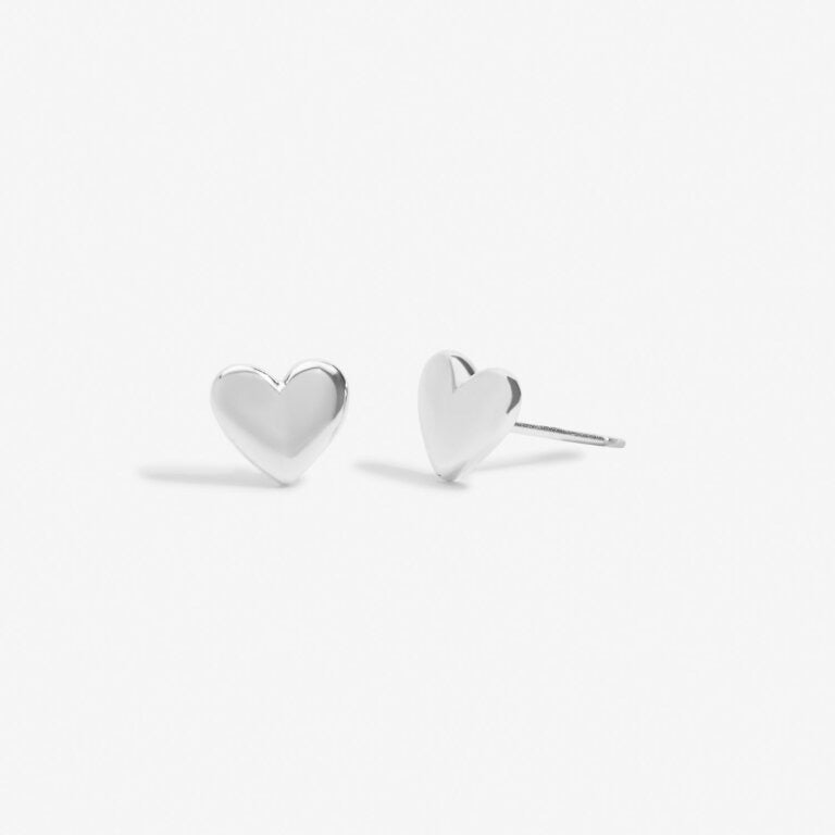 Joma Jewellery Mini Charms - Heart Stud Earrings - Silver