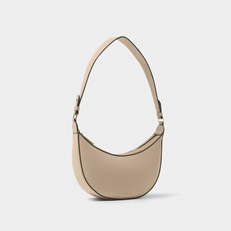 Katie Loxton Marni Small Half Moon Shoulder Handbag - Light Taupe/Black