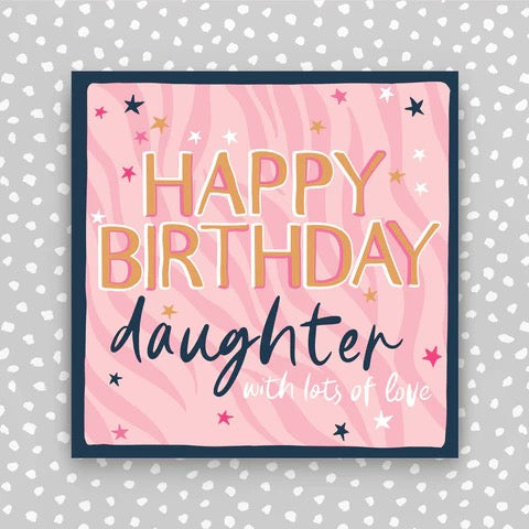Molly Mae Happy Birthday Daughter Pink Zebra Print Card