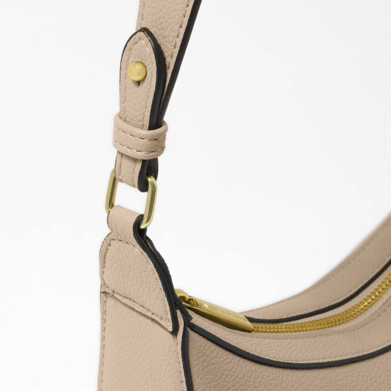 Katie Loxton Marni Small Half Moon Shoulder Handbag - Light Taupe/Black