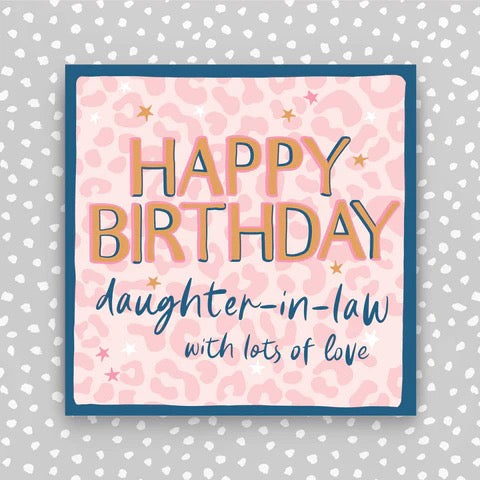 Molly Mae Happy Birthday Daughter-in-Law Pink Leopard Print Card