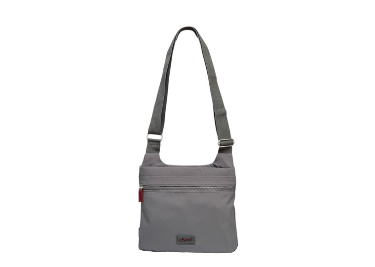 Spirit - Lansdown Eco Slimline Rectangular Crossbody Handbag - Carbon Grey/Oxblood