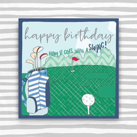 Molly Mae Happy Birthday Hope it Goes With a Swing Golfing Card