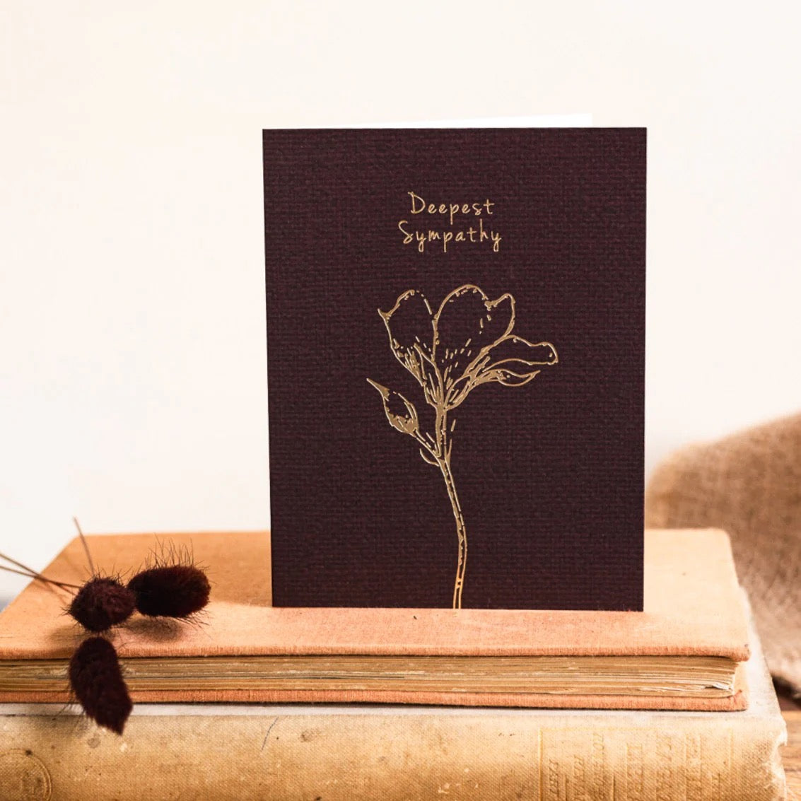 Toasted Crumpet - Deepest Sympathy Gold Foil Flower SMALL Card