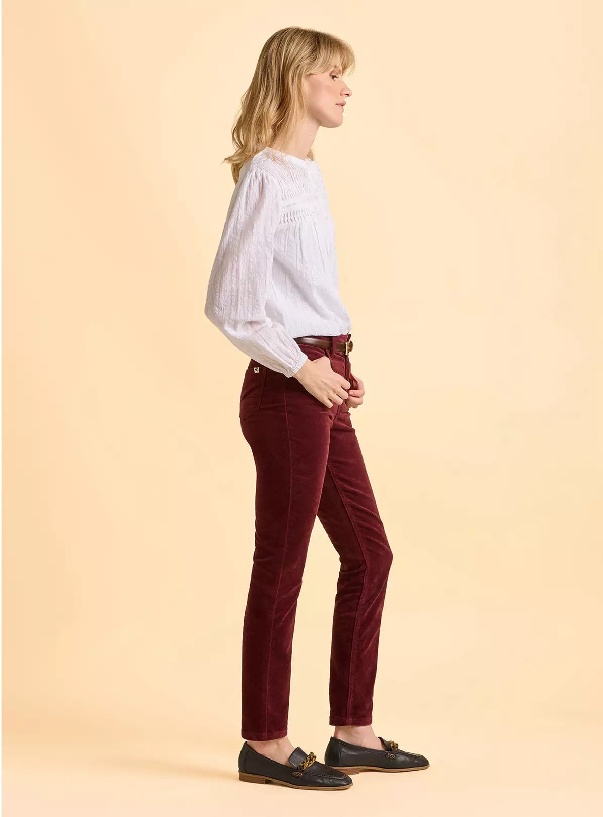 Brakeburn Angelica Silver Lurex Thread Blouse - White