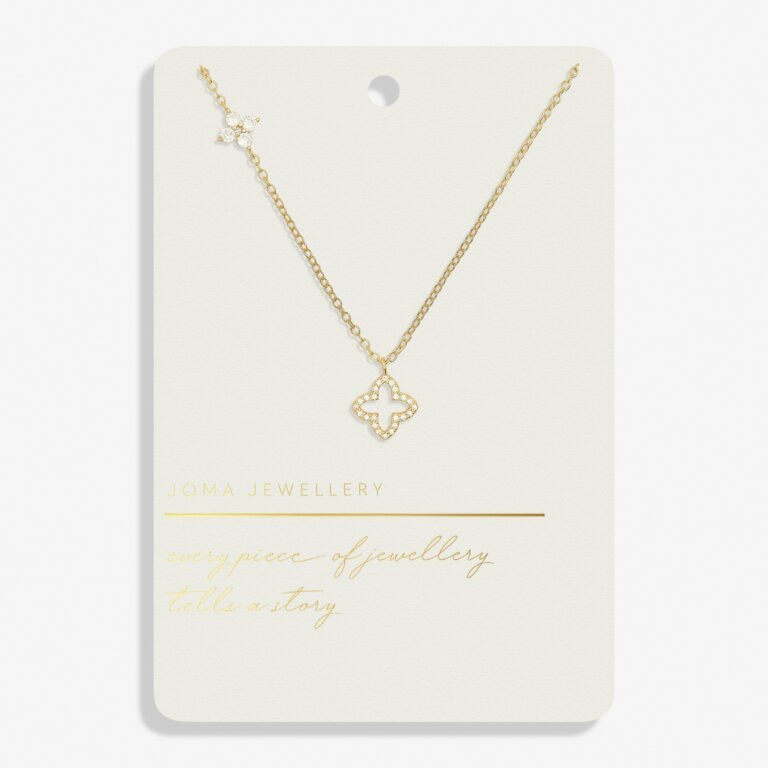 Joma Jewellery Style Stories - Pave Clover Chain Necklace - Gold