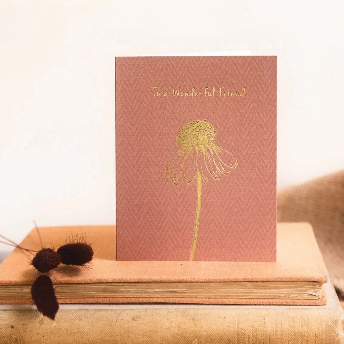 Toasted Crumpet - Wonderful Friend Gold Foil Floral SMALL Card