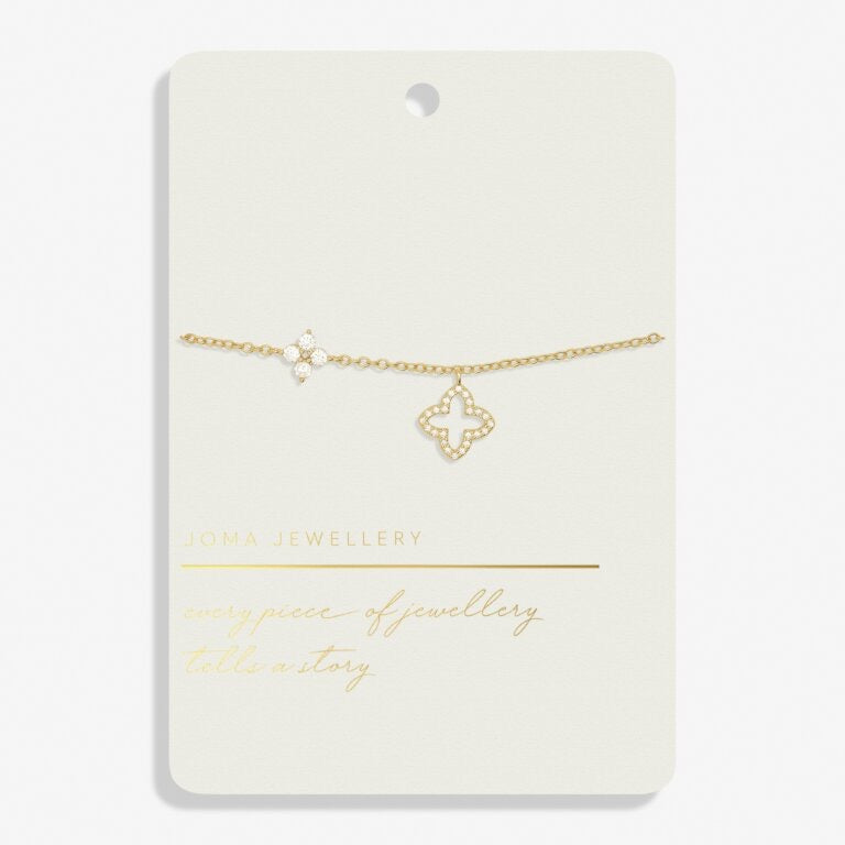 Joma Jewellery Style Stories - Pave Clover Chain Bracelet - Gold