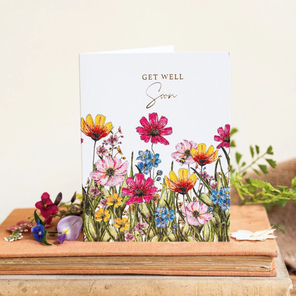 Toasted Crumpet - Get Well Soon Wild Meadow Florals SMALL Card