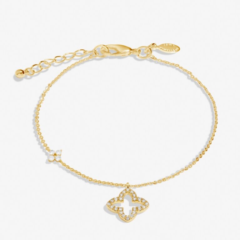 Joma Jewellery Style Stories - Pave Clover Chain Bracelet - Gold