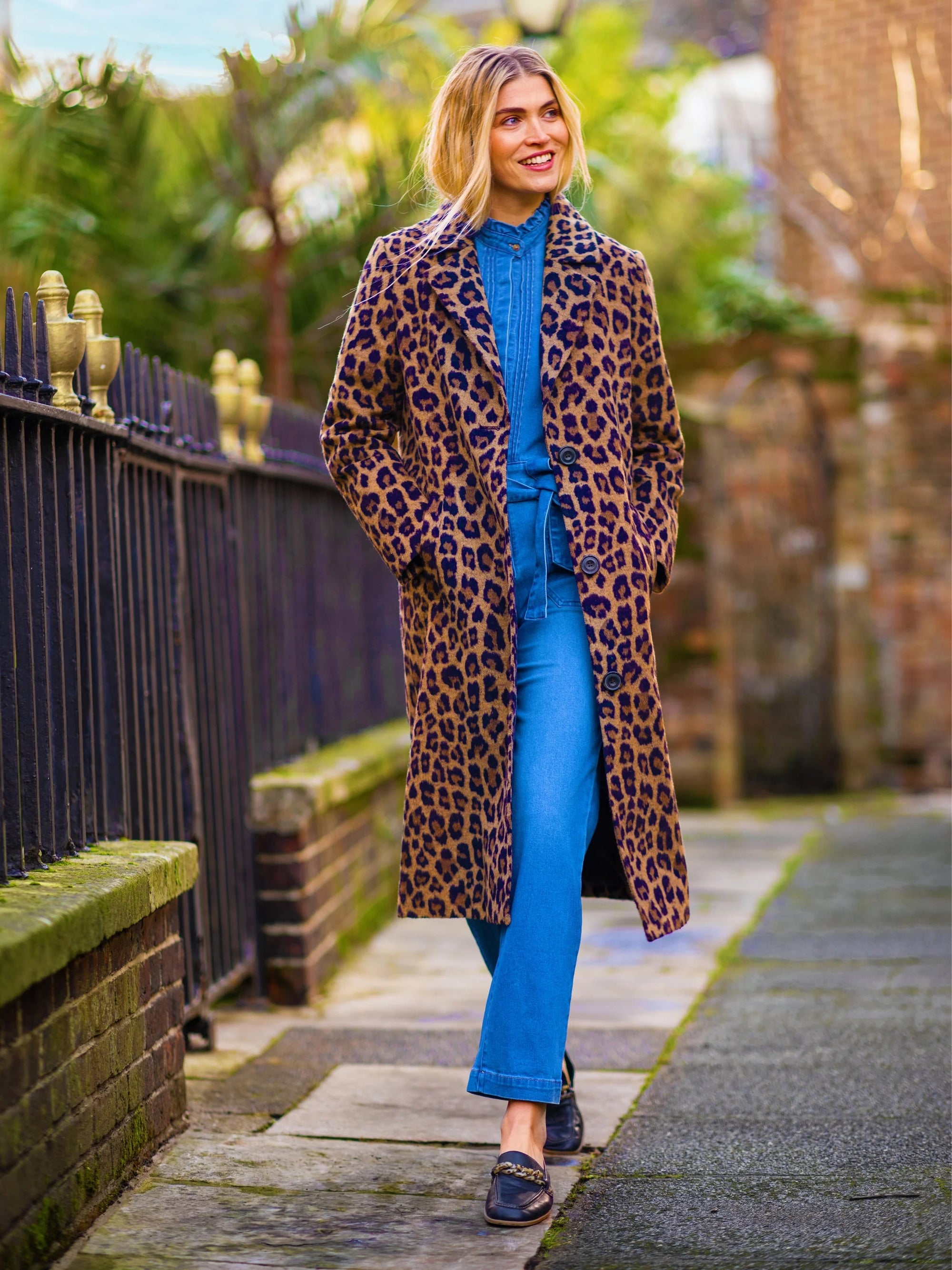 Brakeburn Twilight Leopard Print Long Jacket