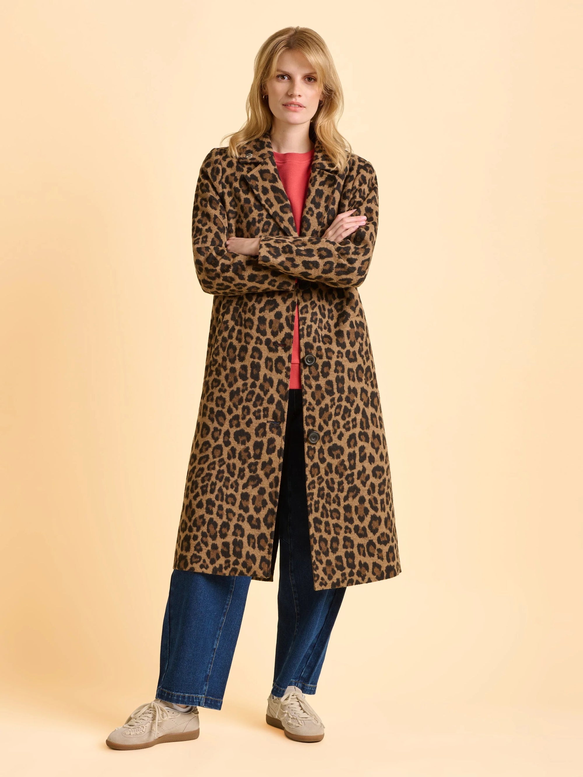 Brakeburn Twilight Leopard Print Long Jacket