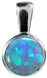 Kali Ma Blue Opal Round Pendant - Sterling 925 Silver