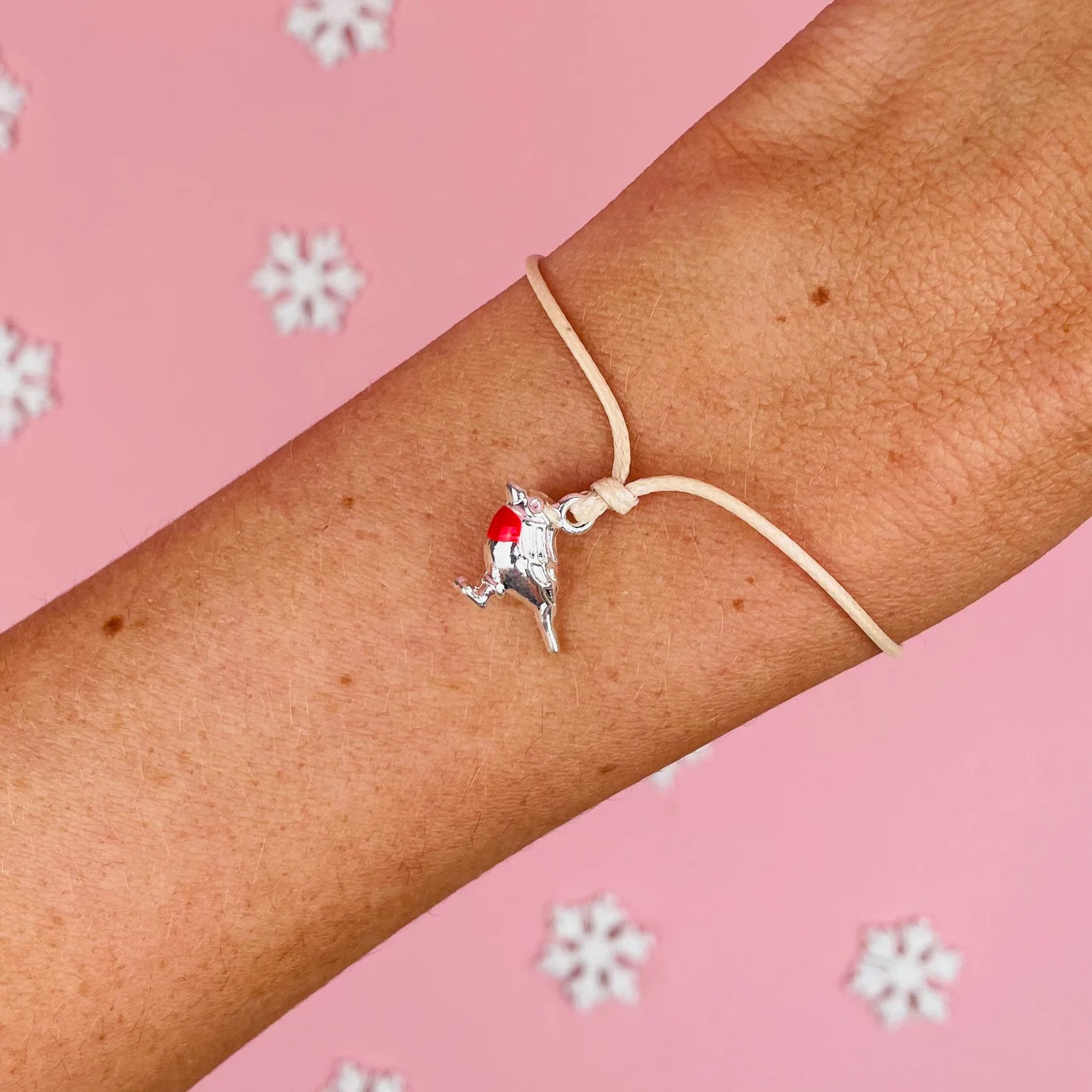 Letterbox Love Pave Cord Bracelet - The Christmas Robin