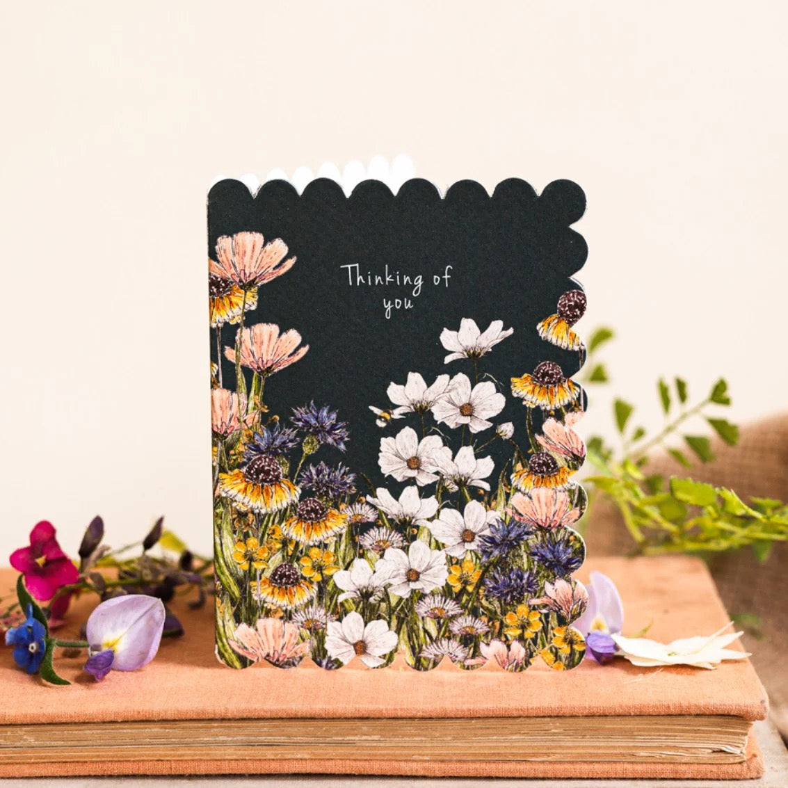 Toasted Crumpet - Thinking of You Meadow Floral Scalloped Edge MINI Card