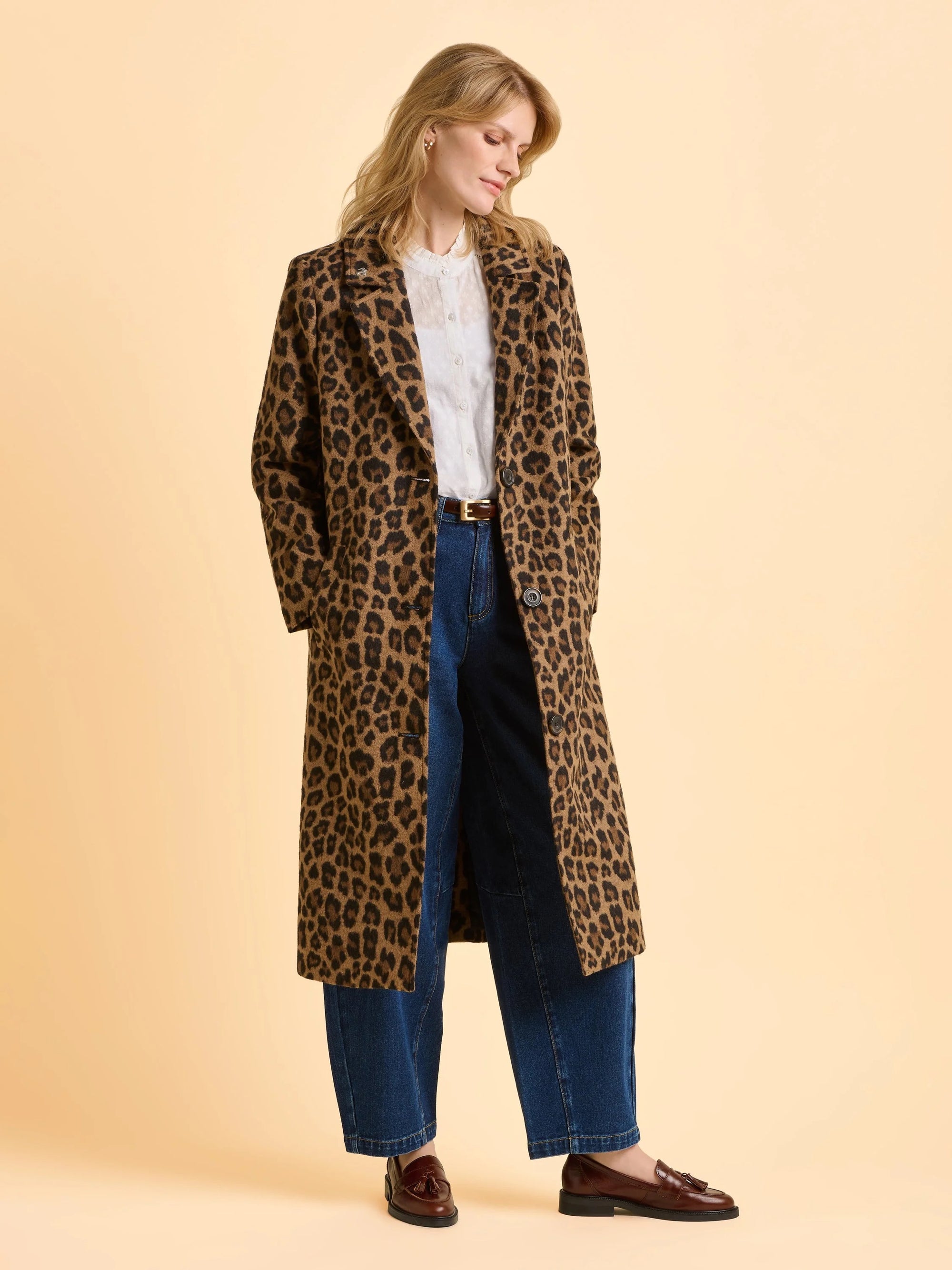 Brakeburn Twilight Leopard Print Long Jacket