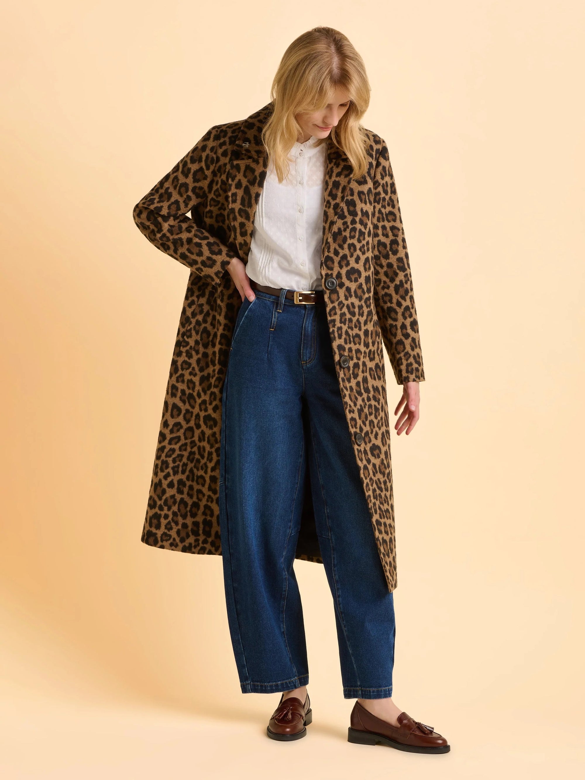 Brakeburn Twilight Leopard Print Long Jacket