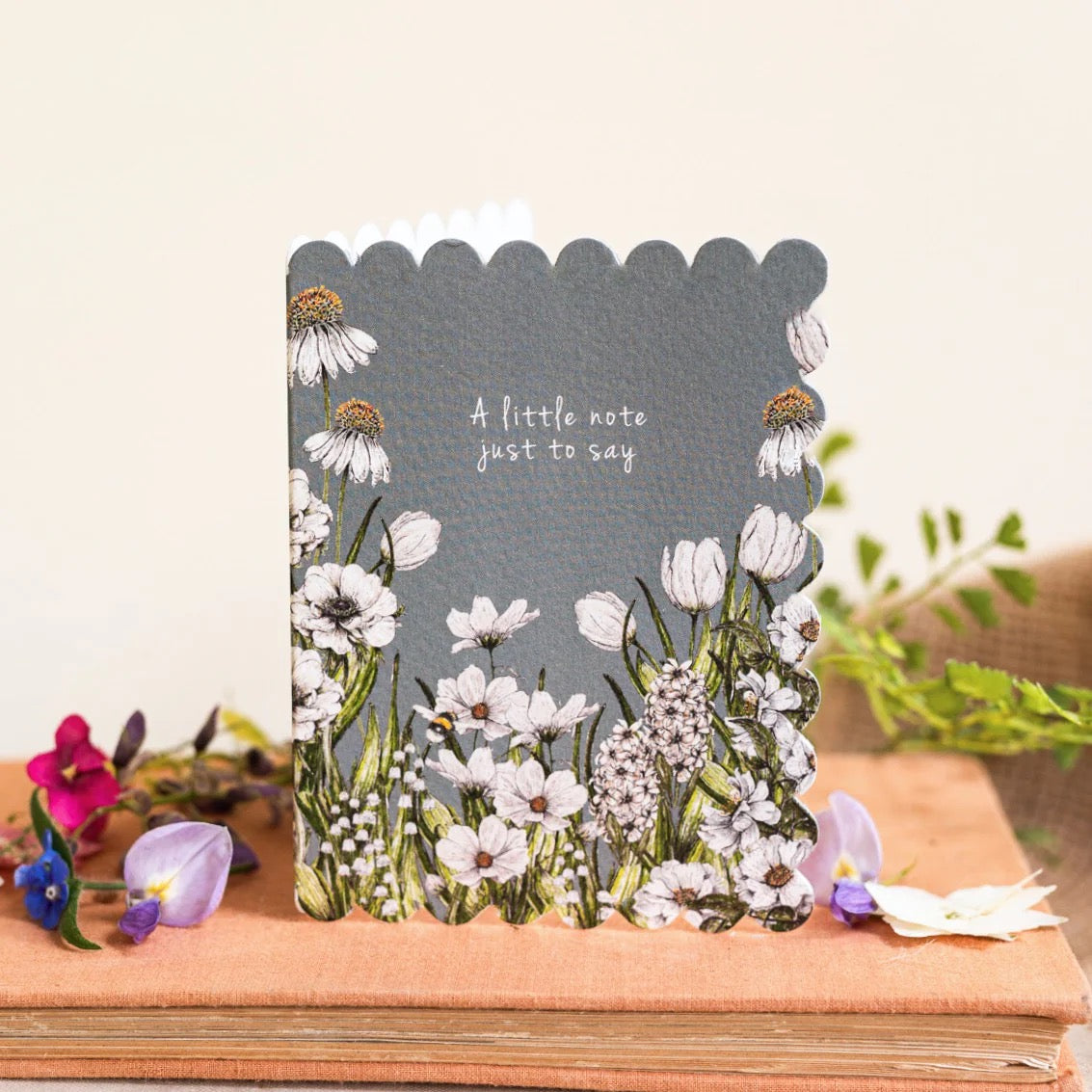 Toasted Crumpet - A Little Note Just to Say - Meadow Floral Scalloped Edge MINI Card