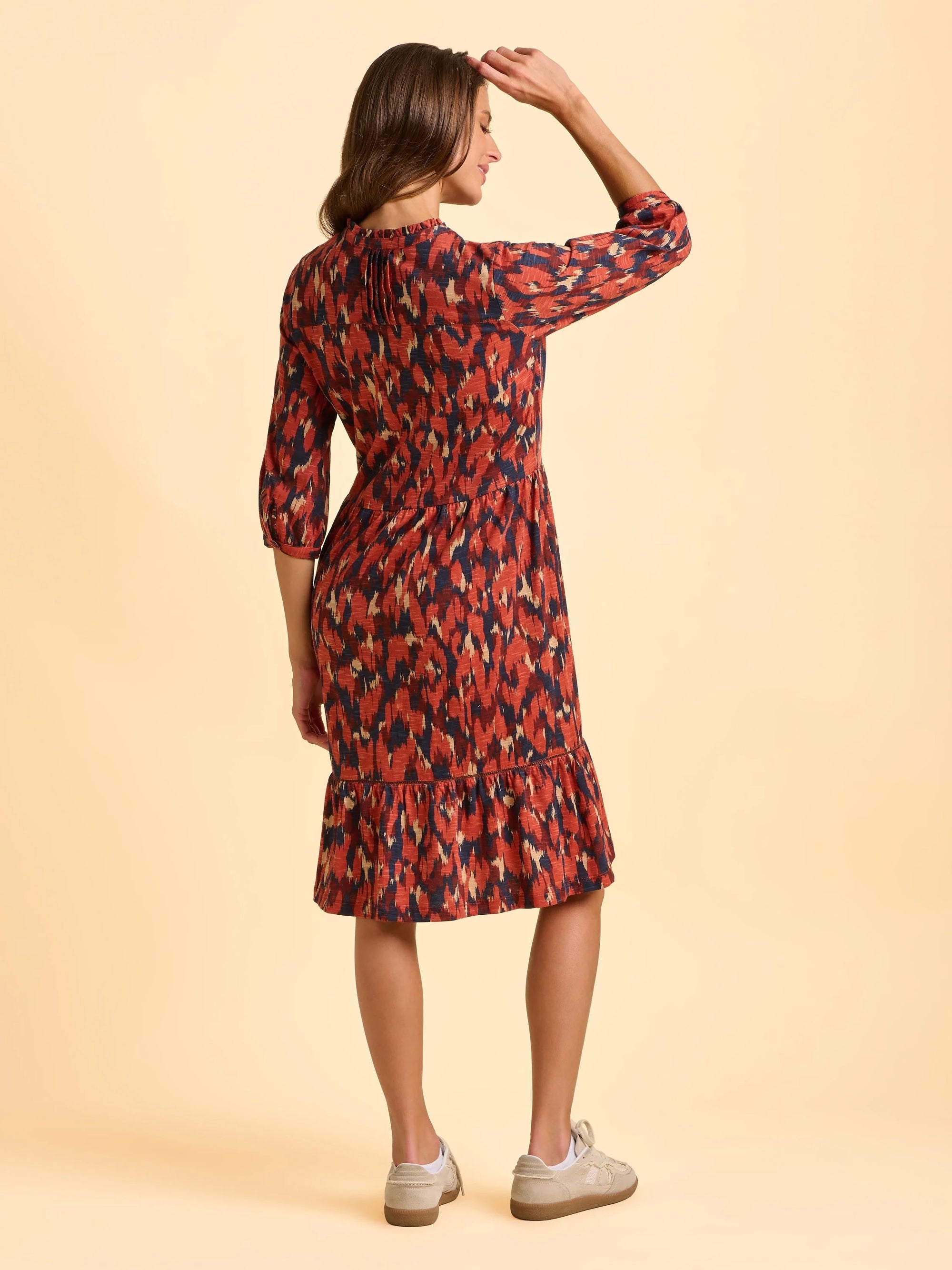 Brakeburn Aurora Print Dress - Red/Multi