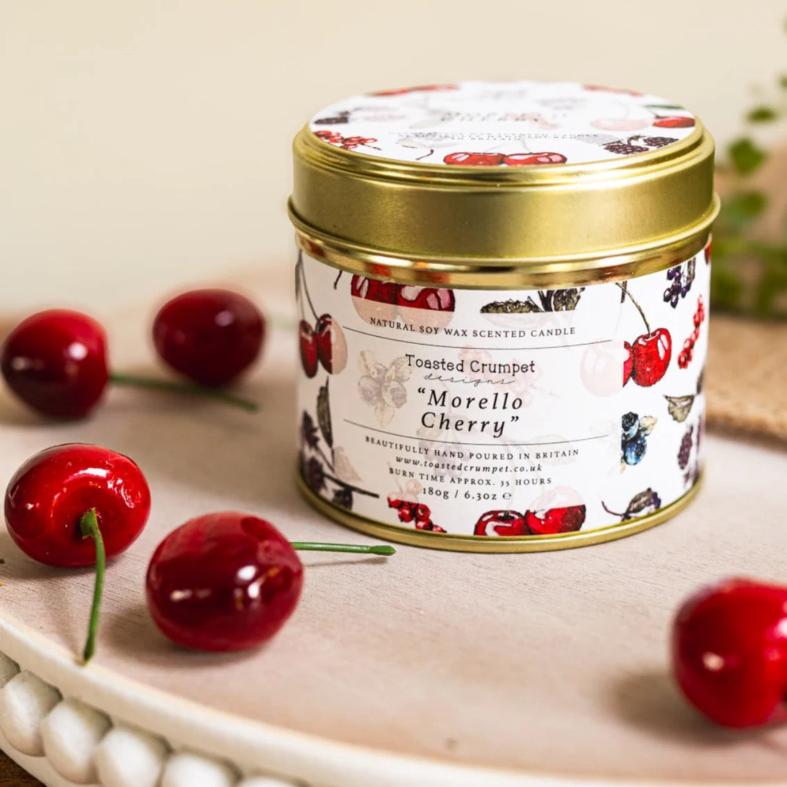 Toasted Crumpet - Morello Cherry - Tinned Soy Wax Candle
