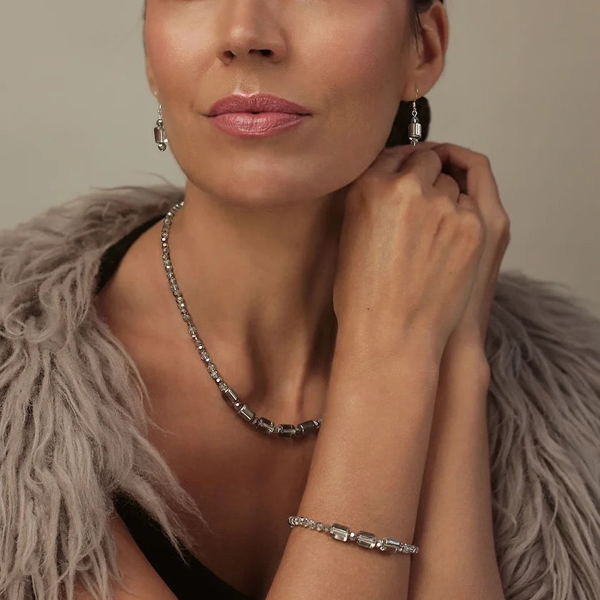 Carrie Elspeth Silver Dazzle Full Beaded Necklace - Silver