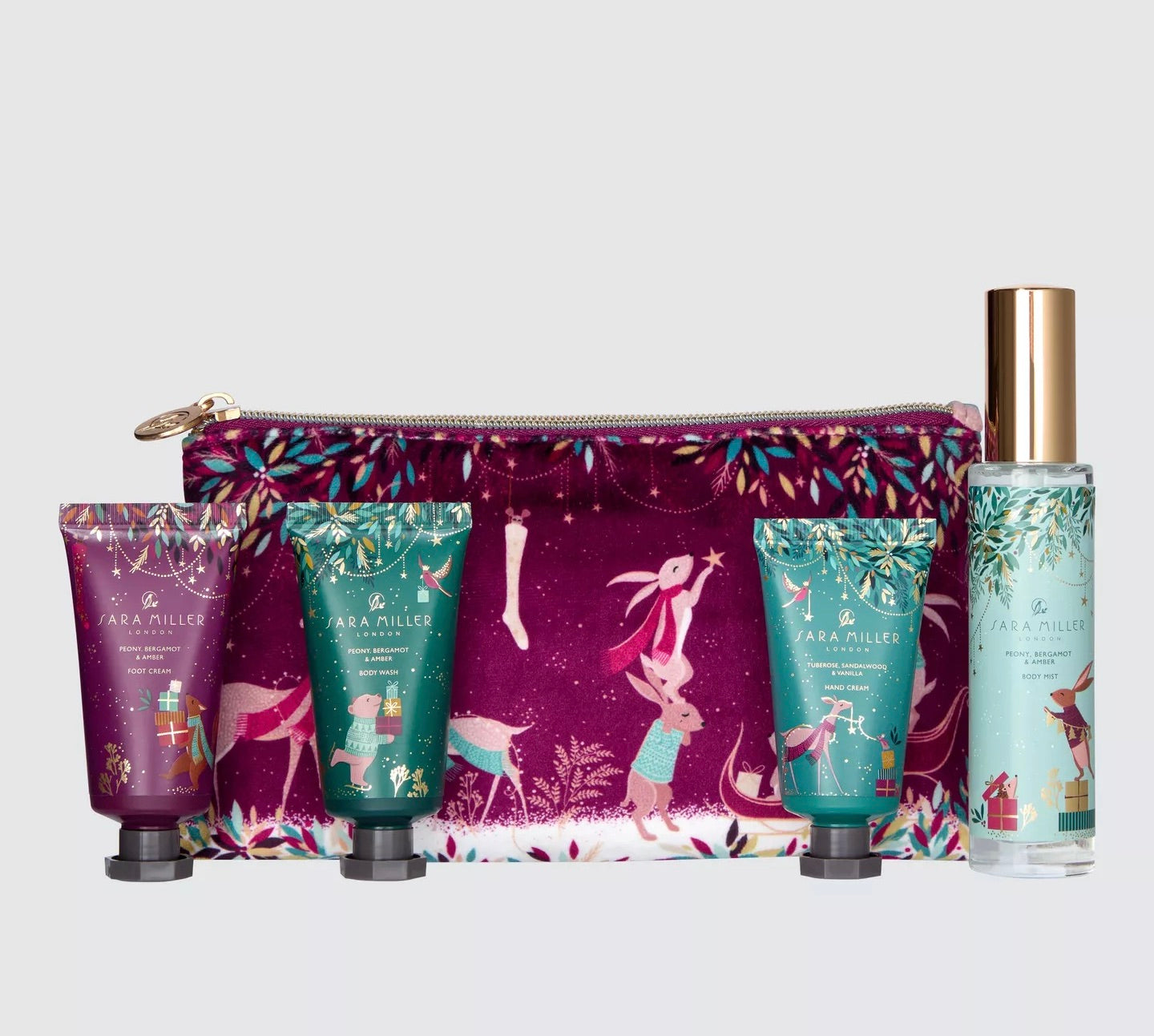 Sara Miller Woodland Tales Velvet Pouch Bodycare Gift Set