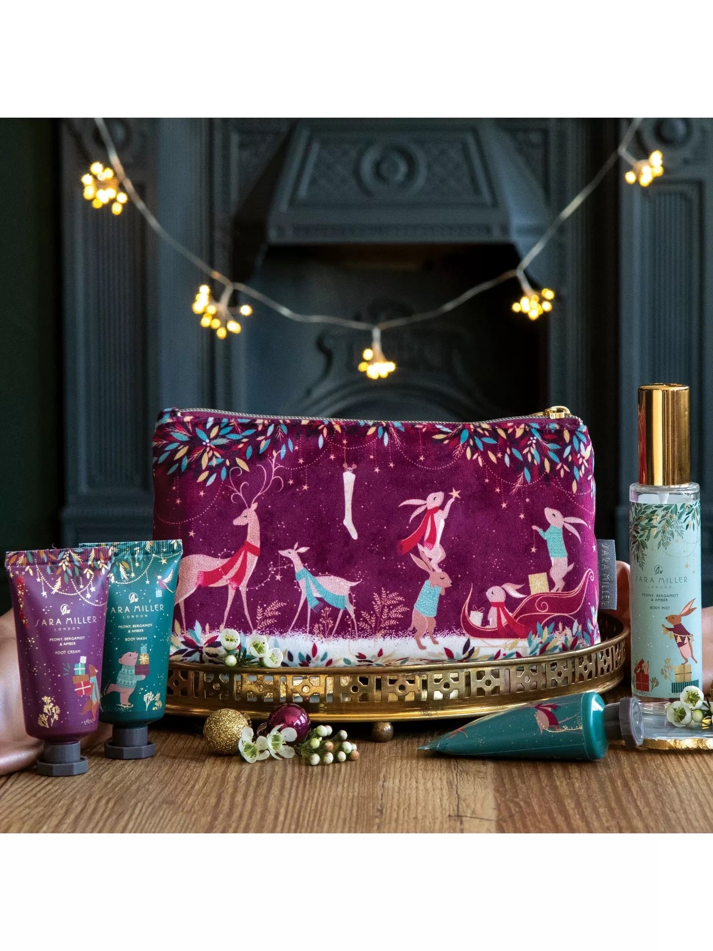 Sara Miller Woodland Tales Velvet Pouch Bodycare Gift Set