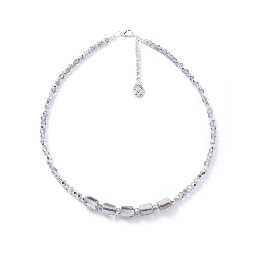 Carrie Elspeth Silver Dazzle Full Beaded Necklace - Silver