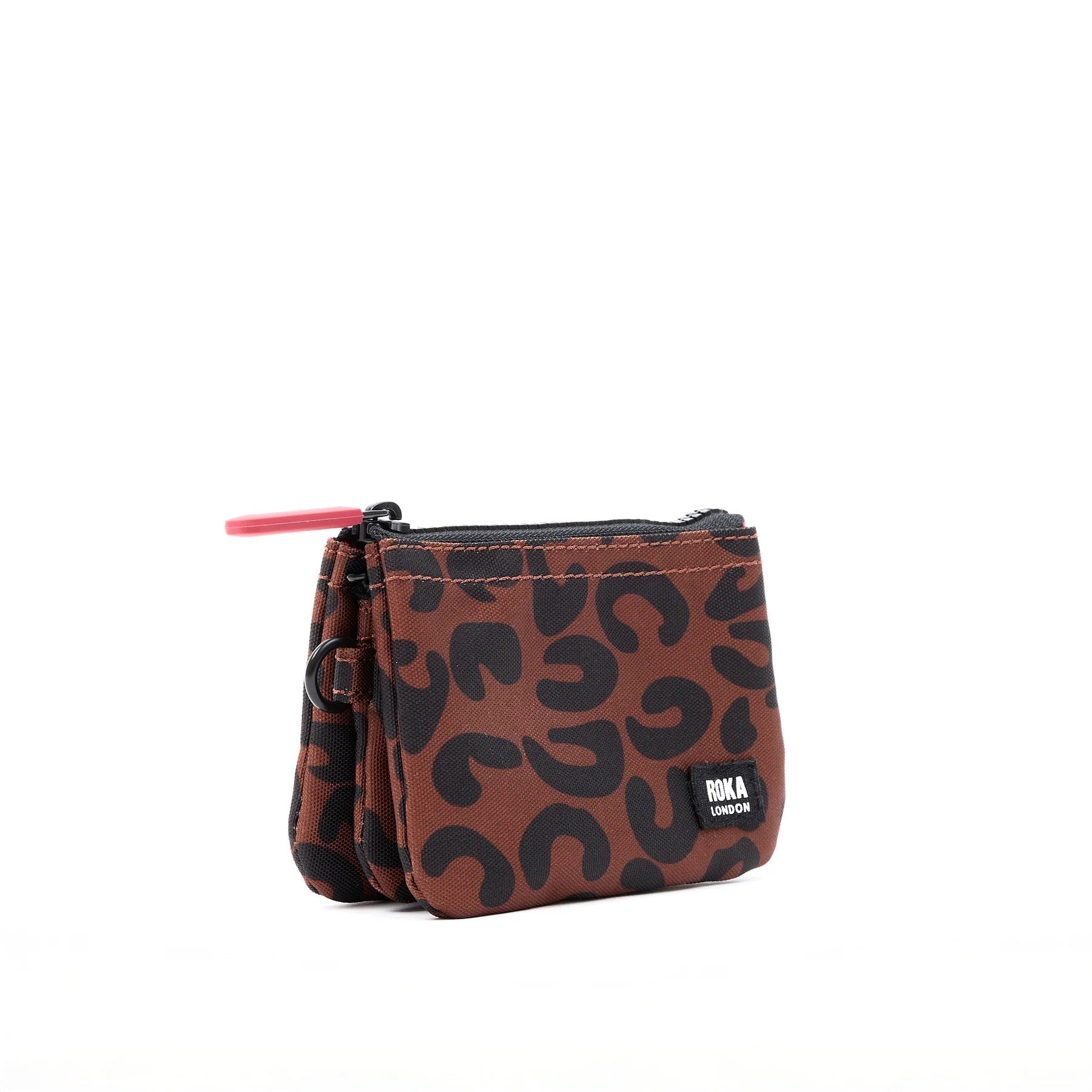 Roka Carnaby Small Wallet - Recycled Canvas - Scarlet Leopard (Limited Edition)