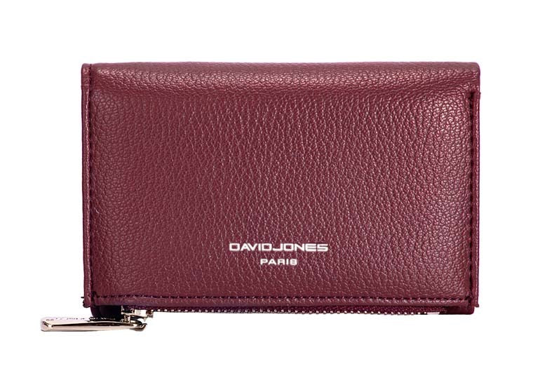 David Jones (DJ0087) Small Zip Pocket & Tri-Fold Purse - Windsor Wine