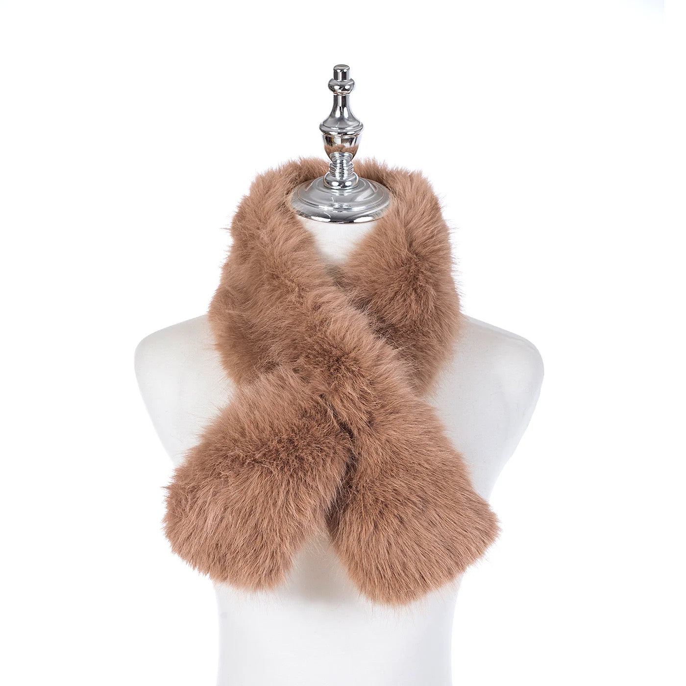 Park Lane Faux Fur Pull Through Scarf - Cappuccino