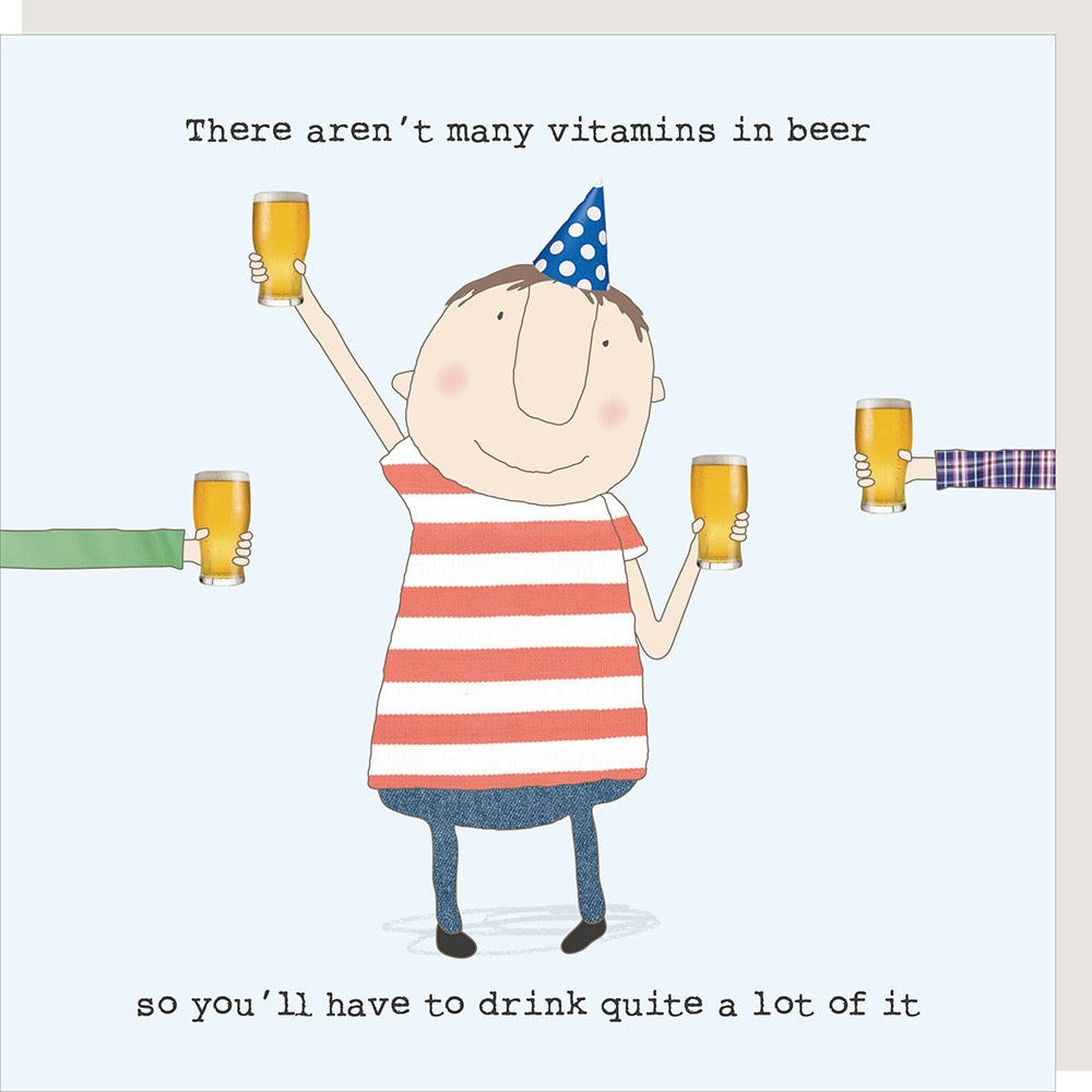 Rosie Made A Thing - Beer Vitamins - Blank Card