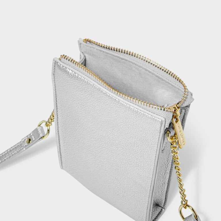 Katie Loxton Zana Mini Slim Phone Crossbody Bag - Silver