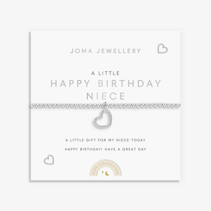 Joma Jewellery KIDS - Happy Birthday Niece - Silver Stretch Bracelet
