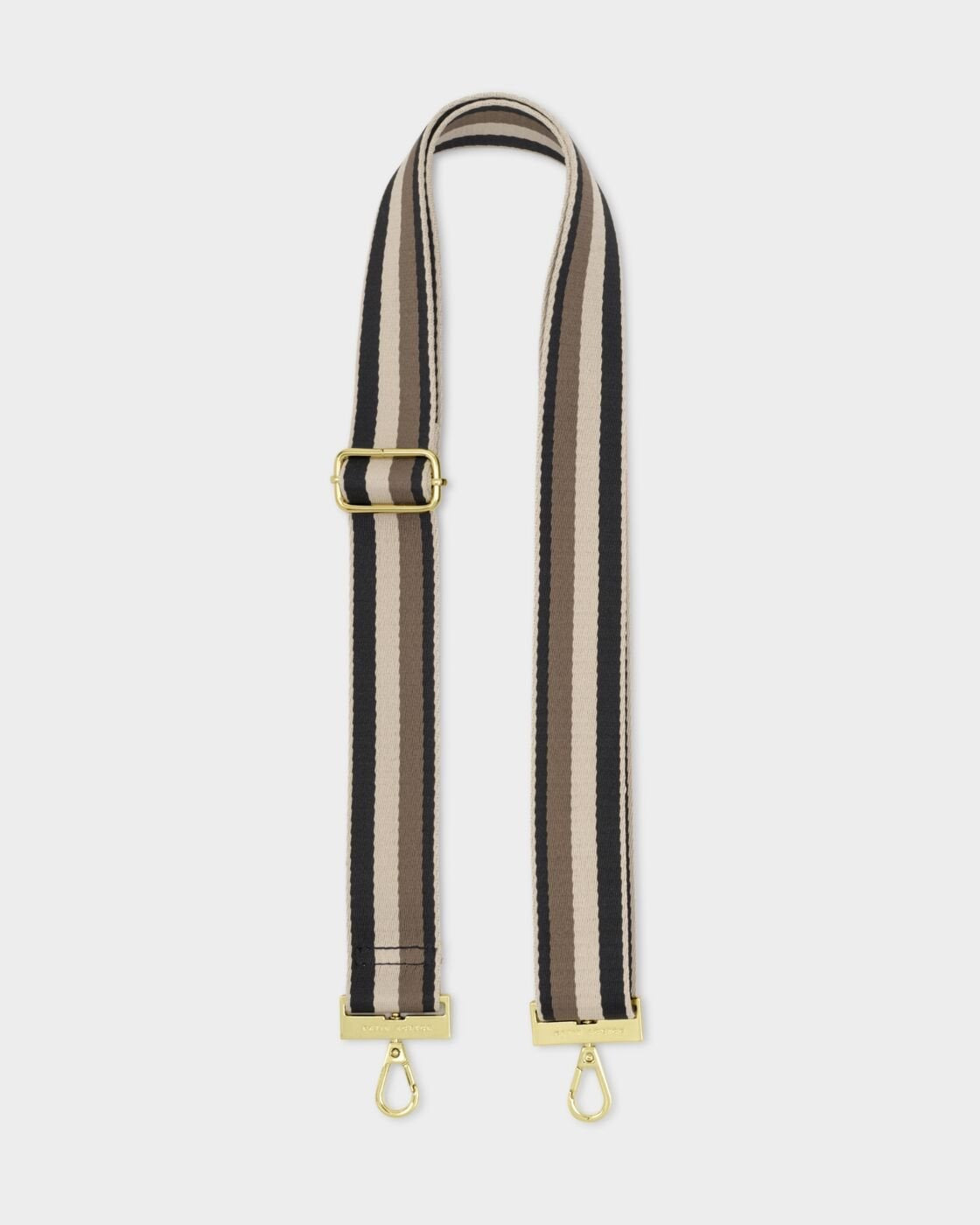 Katie Loxton Canvas Bag Strap - Stripe - Black/Mocha