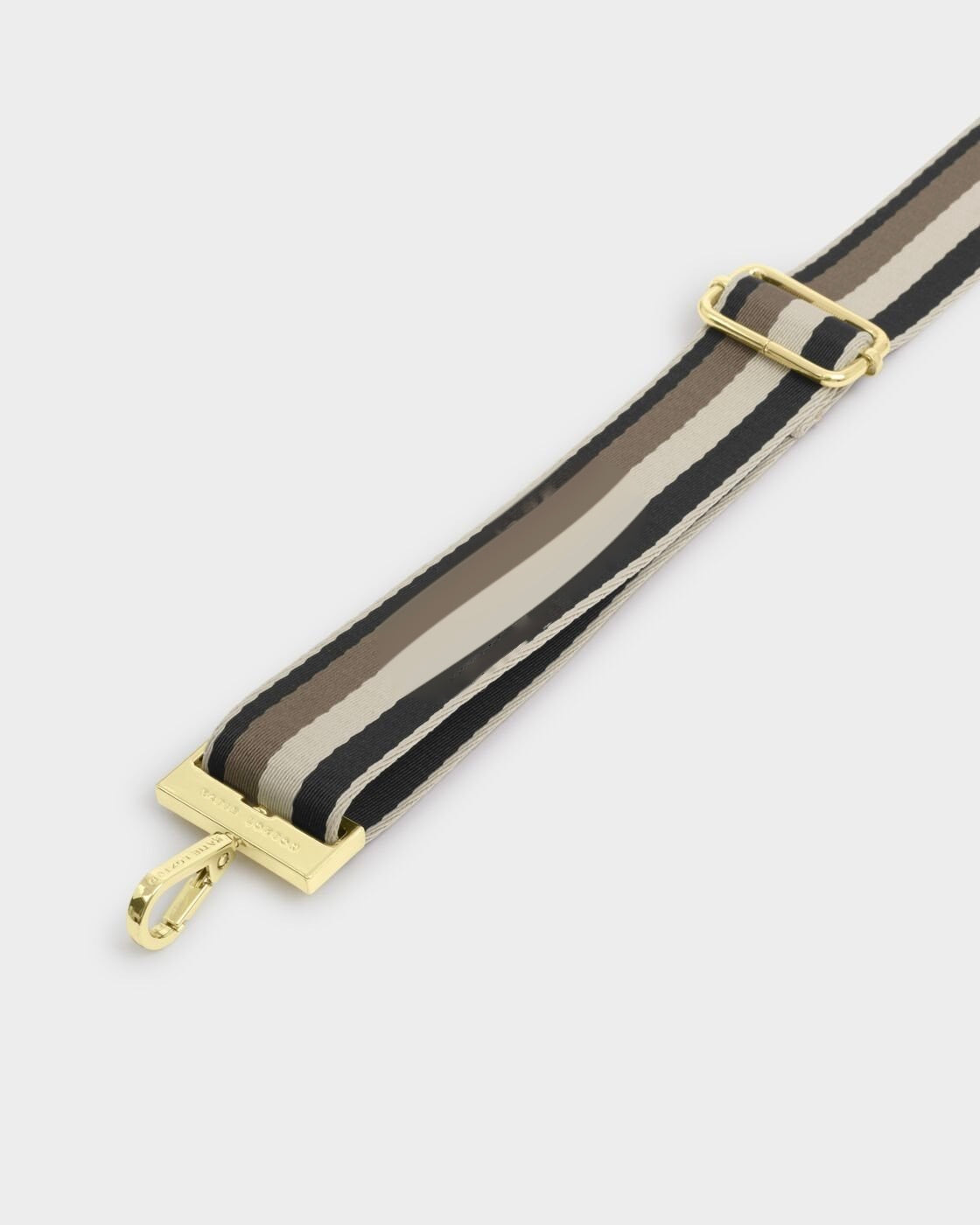 Katie Loxton Canvas Bag Strap - Stripe - Black/Mocha