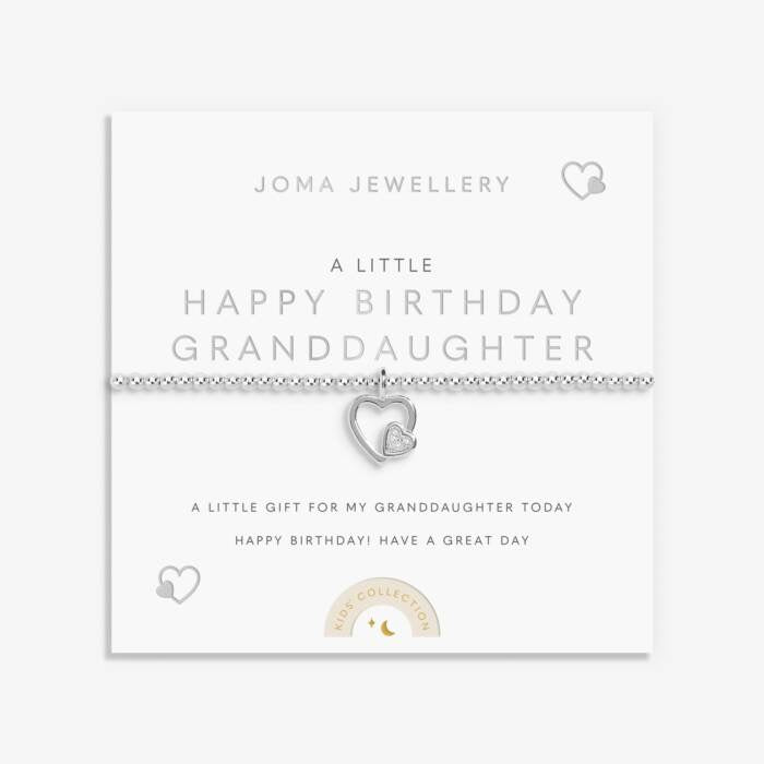 Joma Jewellery KIDS - A Little Happy Birthday Granddaughter - Silver Stretch Bracelet