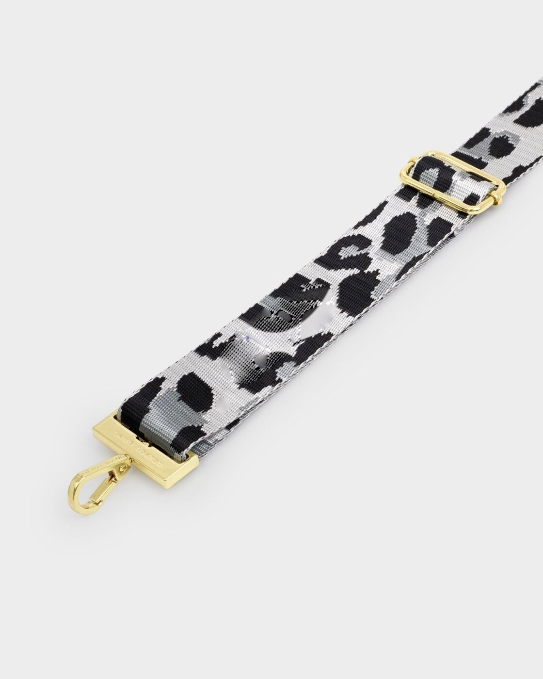 Katie Loxton Canvas Bag Strap - Leopard - Grey/Black/Silver