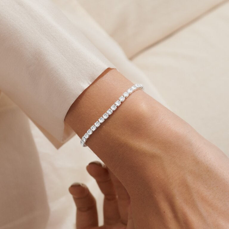 Joma Jewellery - Cubic Zirconia Tennis - Silver Slider Bracelet